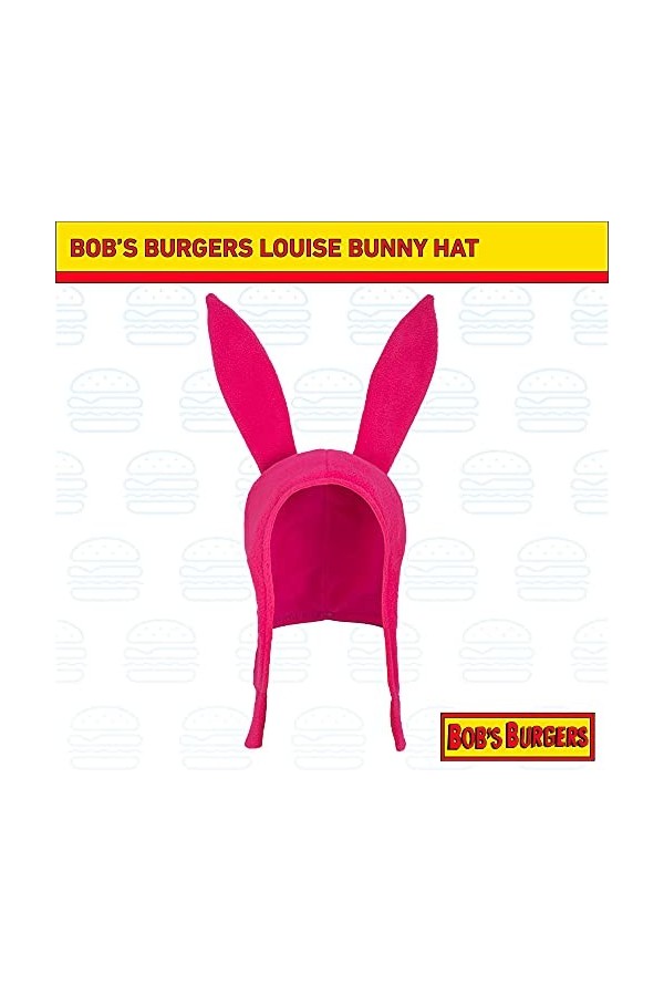 Concept One Bobs Burgers Louise Cosplay Bunny Oreilles Souples Bonnet Polaire, Rose, 0 Mixte