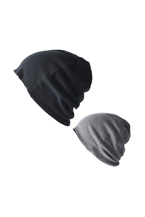 Bonnet Cheveux Nuit Foulard Chimio - Chapeau Homme Été Hiver Style Turban Femme Reversible 100% Coton Bio Tricot Jersey Made 