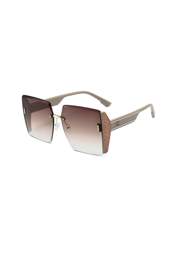 monmandi Lunettes de soleil pour femme - Lunettes de soleil de voyage décontractées, marron