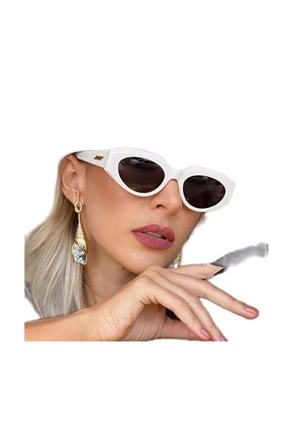 YANGQI Lunettes de soleil œil de chat vintage pour femme - Lunettes de soleil léopard - Lunettes de soleil œil de chat pour f