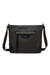 David Jones - Sac Bandoulière Femme Multipoche - Besace Sacoche Grand Sac à Main Porté Epaule Simili Cuir - Poche Multiple Zi
