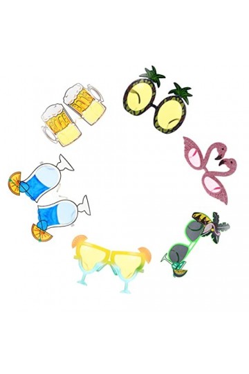 Toyvian 6 Paires Lunettes Flamant Rose Lunettes De Soleil De Quai Pour Femmes Lunettes Tropicales Lunettes De Soleil Tendance