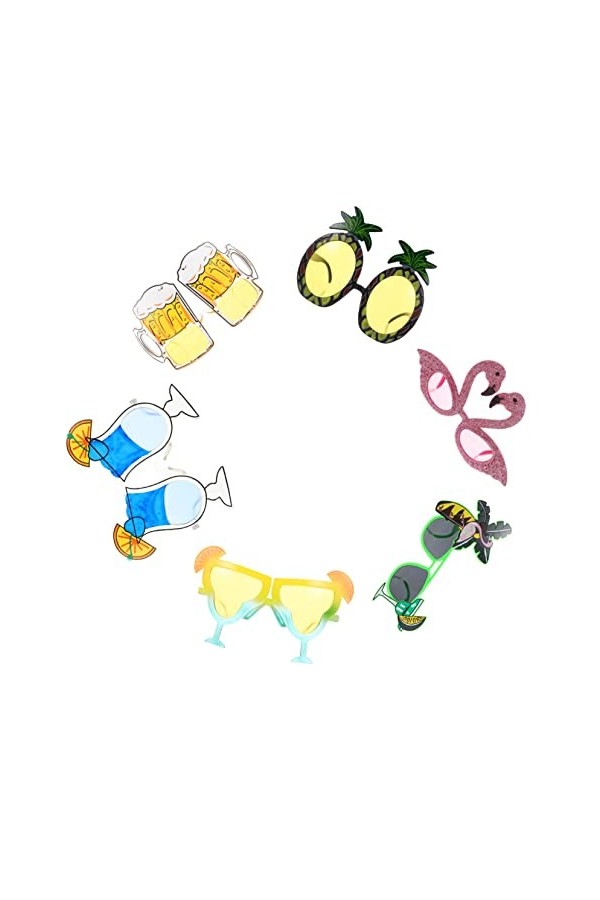 Toyvian 6 Paires Lunettes Flamant Rose Lunettes De Soleil De Quai Pour Femmes Lunettes Tropicales Lunettes De Soleil Tendance