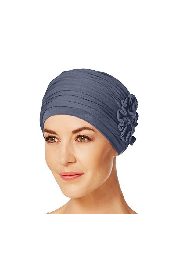 Christine Headwear Lotus Turban Bandeau, Blue, Taille Unique aux Femmes