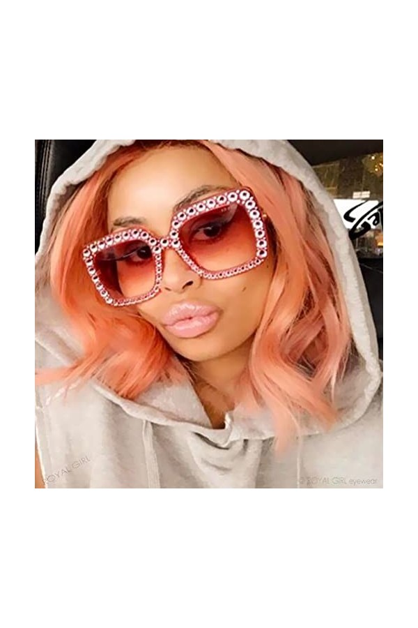 GALPADA 2 Pièces Lunettes De Soleil Sans Monture Femmes Verre Des Lunettes De Soleil Lunettes De Soleil Surdimensionnées Lune