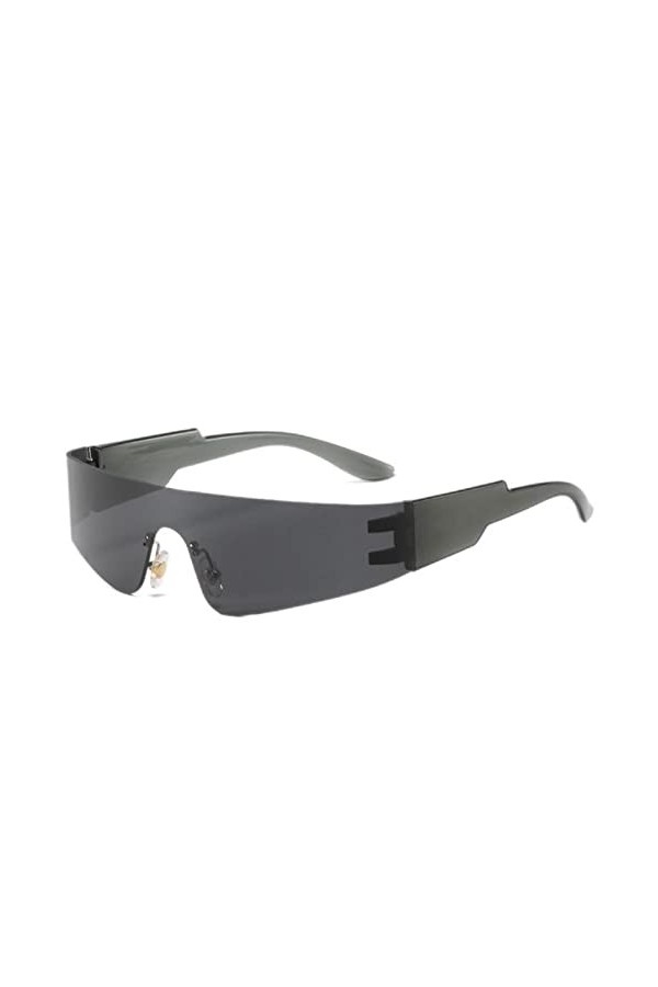 DSAI Lunettes de soleil tendance pour femmes et hommes - Lunettes punk Cyberpunk Y2k - Lunettes de designer miroir - Lunettes