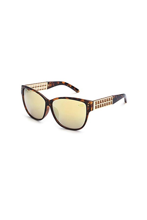 YUANCHENG Rétro Big Wrap Cozy Shades Hommes Femmes Lunettes De Soleil Lunettes Lunettes De Soleil Léopard Or Mercure
