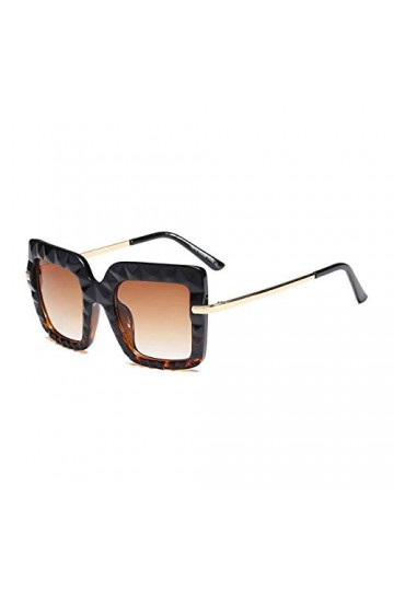 YUANCHENG Vintage surdimensionné carré multi-coupe cristal femmes lunettes de soleil jambes en métal dégradé lentille hommes 