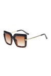 YUANCHENG Vintage surdimensionné carré multi-coupe cristal femmes lunettes de soleil jambes en métal dégradé lentille hommes 