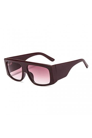YUANCHENG Carré Style Surdimensionné Bouclier Masque Lunettes De Soleil Femmes Gradient Lunettes De Soleil UV400 C25 Vin Roug