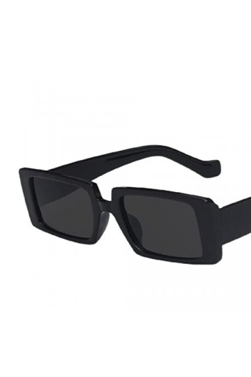 YANGQI Lunettes de soleil rectangulaires rétro étroites pour femmes et hommes - Style vintage - Rectangulaire tendance - Pour