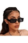 YANGQI Lunettes de soleil rectangulaires rétro étroites pour femmes et hommes - Style vintage - Rectangulaire tendance - Pour