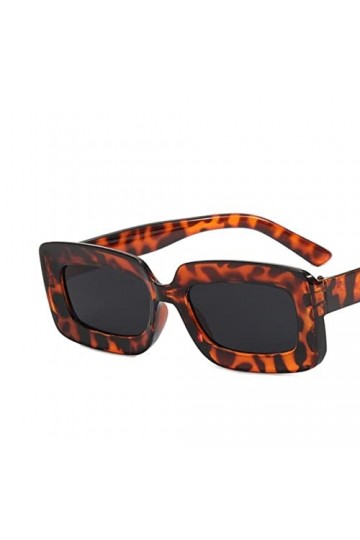 YANGQI Lunettes de soleil rectangulaires tendance tendance pour femme - Couleur bonbon - Pour homme - Style punk - Motif léop