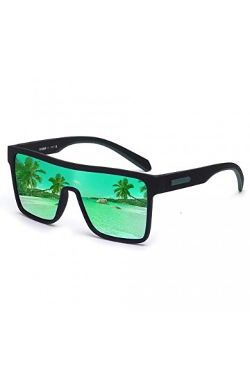 GLINDAR Lunettes de soleil polarisées recyclées surdimensionnées tendance carrées à dessus plat Protection UV400 pour homme e