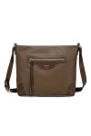 David Jones - Sac Bandoulière Femme Multipoche - Besace Sacoche Grand Sac à Main Porté Epaule Simili Cuir - Poche Multiple Zi