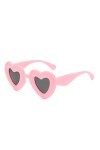 WDZAYXC Lunettes de soleil polarisées rétro en forme de cœur - Lunettes mignonnes pour fête - Protection UV400, Rouge/gris