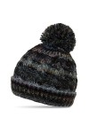 Caspar MU170 Bonnet en Tricot doublé pour Femme avec Gros Pompon en Fausse Fourrure, Couleur:Taupe, Taille:Taille Unique