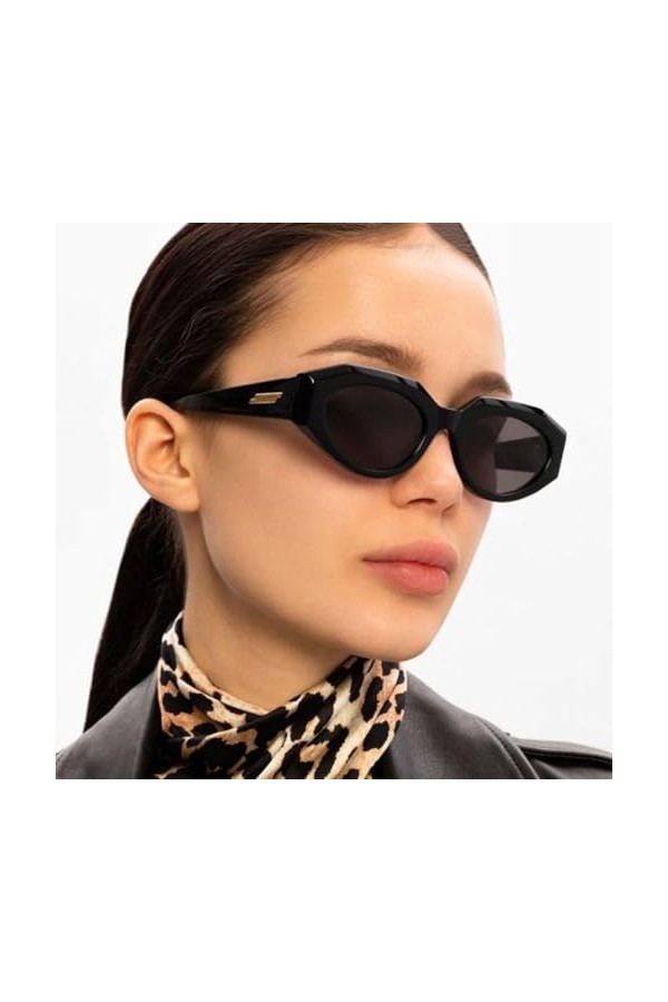 MUTYNE Lunettes de Soleil Oeil de Chat pour Dames Femmes Mode Vintage Rétro Petit Cadre Lunettes de Soleil Femme Protection U