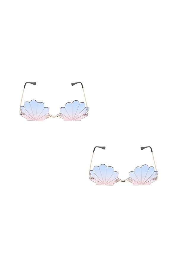 ABOOFAN 2 Pièces Lunettes Sans Monture Lunettes Métalliques Lunettes De Soleil Métalliques Pour Femmes Lunettes De Soleil À L