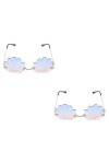 ABOOFAN 2 Pièces Lunettes Sans Monture Lunettes Métalliques Lunettes De Soleil Métalliques Pour Femmes Lunettes De Soleil À L
