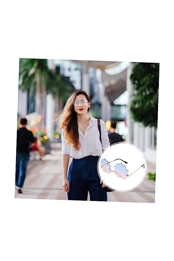 ABOOFAN 2 Pièces Lunettes Sans Monture Lunettes Métalliques Lunettes De Soleil Métalliques Pour Femmes Lunettes De Soleil À L