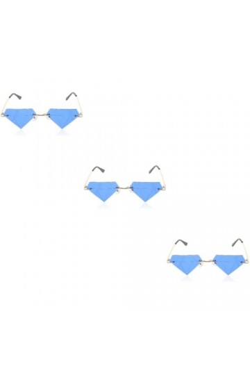 USHOBE 3 Paires De Lunettes En Forme De Diamant Lunettes Drôles Lunettes De Fête De Mariage Lunettes Étoiles Lunettes De Sole