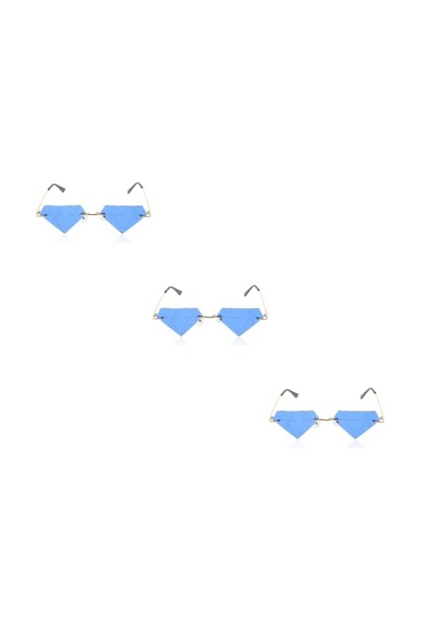 USHOBE 3 Paires De Lunettes En Forme De Diamant Lunettes Drôles Lunettes De Fête De Mariage Lunettes Étoiles Lunettes De Sole