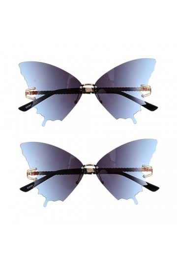 SOIMISS 2 Pièces Lunettes De Soleil Papillon Jolies Lunettes De Soleil Pour Femmes Lunettes Sans Monture Lunettes Dété Des L