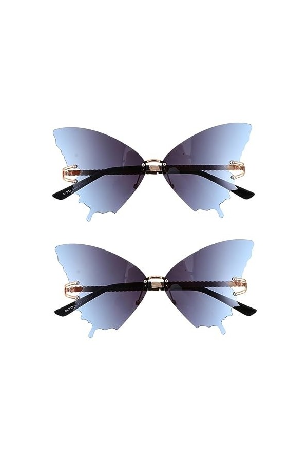 SOIMISS 2 Pièces Lunettes De Soleil Papillon Jolies Lunettes De Soleil Pour Femmes Lunettes Sans Monture Lunettes Dété Des L