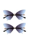 SOIMISS 2 Pièces Lunettes De Soleil Papillon Jolies Lunettes De Soleil Pour Femmes Lunettes Sans Monture Lunettes Dété Des L