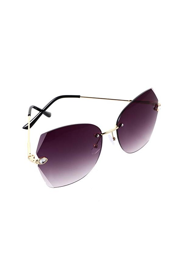 SOIMISS Lunettes de Soleil sans Monture Femmes Hommes Cadeaux de Noël Lunettes Bordées de Diamant Lunettes de Soleil sans Cad