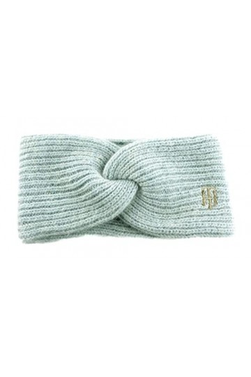 Tommy Hilfiger TH Timeless Headband Bonnet tricoté, Breezy Blue, Taille Unique Femme