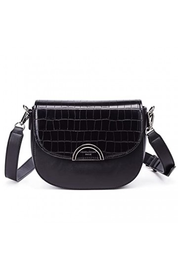 David Jones Sac Bandoulière Femme à Rabat Motif Croco Sac Porté épaule travers croisé pochette sacoche besace Simili Cuir Mod