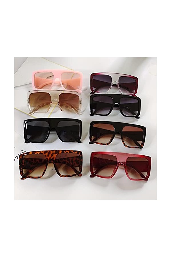 WALLBIG Vintage Lunettes de Soleil Femmes 2022 Marque de Luxe Grand Cadre carré surdimensionné Lunettes de Soleil Hommes UV40