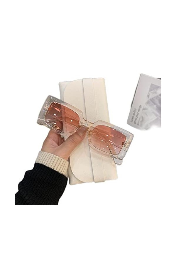 CHUNNUAN Lunettes de soleil vintage à monture carrée tendance pour hommes et femmes lunettes de soleil cool populaire rétro h