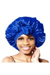 Bonnet Queen noir pas de glissadesoie satinBonnet, bonnet avec bandes extensibles bonnet de nuit pour les femmes a long cheve