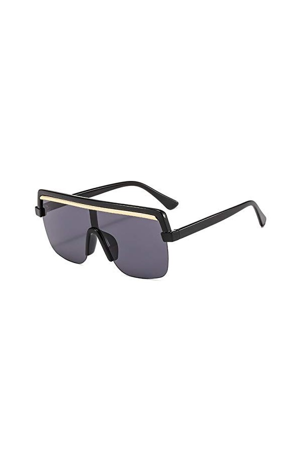 YUANCHENG Lunettes de soleil carrées surdimensionnées femmes lunettes à dessus plat hommes lunettes de soleil féminines Uv400