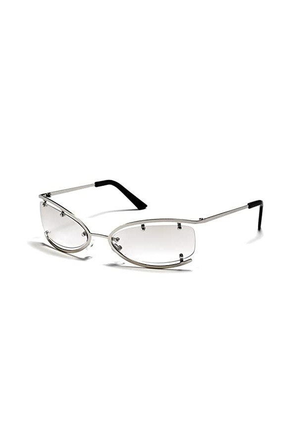 Lunettes De Soleil élégantes à Demi-Monture, Lunettes Yeux De Chat pour Femmes Et Hommes Lunettes De Soleil Demi-Monture en M