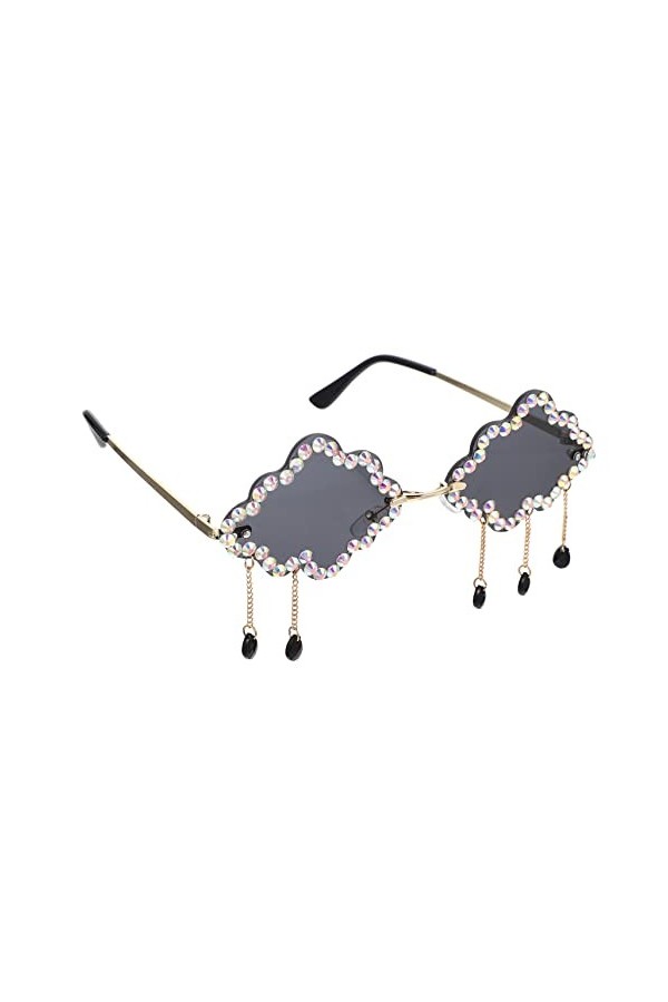 Veemoon 1 Paire Lunettes De Soleil Nuage Lunettes Sans Monture Avec Pompons Lunettes De Fête Lunettes Hippies B0by4rj1sf Lune