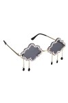 Veemoon 1 Paire Lunettes De Soleil Nuage Lunettes Sans Monture Avec Pompons Lunettes De Fête Lunettes Hippies B0by4rj1sf Lune