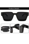 WDZAYXC Lunettes de soleil rectangulaires vintage pour homme et femme - Chunky Rectangle - Lunettes de soleil rétro - Protect