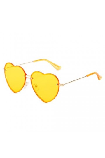 WDZAYXC Lunettes de soleil vintage en forme de cœur avec cadre en métal, verres hippie, lunettes de soleil Love Heart Protect