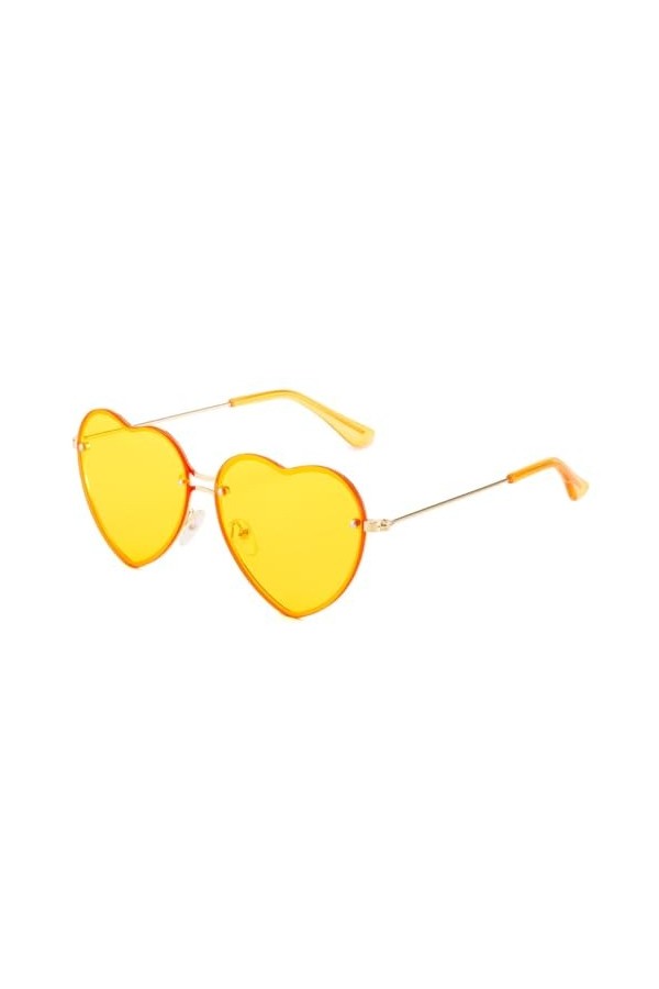 WDZAYXC Lunettes de soleil vintage en forme de cœur avec cadre en métal, verres hippie, lunettes de soleil Love Heart Protect
