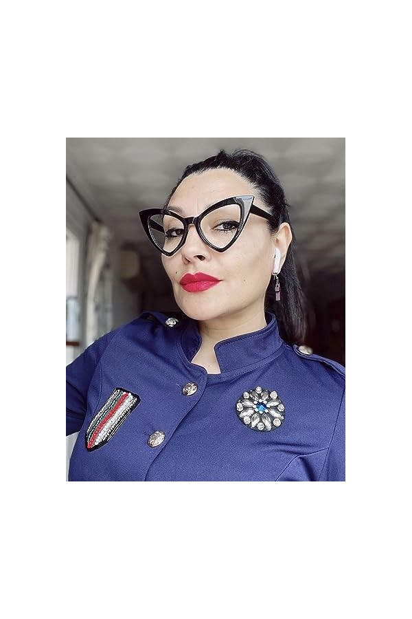 Genérico Lunettes pour femmes Yeux de Chat - Monika La Linda, Noir