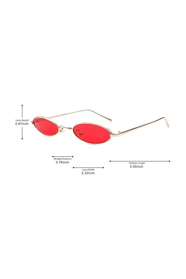 J&L Glasses Mode Rétro Ovale Lunettes de Soleil pour Cadre en Métal Shades Lunettes Oeil de Chat Cadre Métal Cadre Femme Mode
