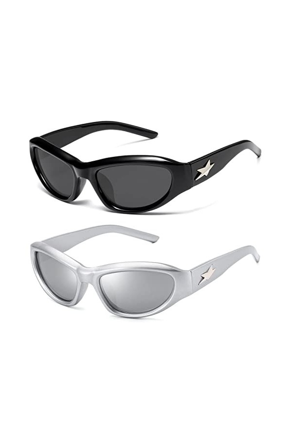 Wrap Around Fashion Lunettes de soleil pour homme/femme, lunettes rapides, lunettes de soleil ovales tendance, lunettes de so