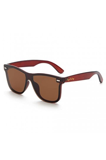 Rayruling Lunettes de soleil polarisées homme femme cadre ultra léger classique vintage UV400 HD lentille, marron, Taille uni
