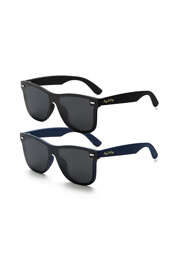 Rayruling Lunettes de soleil polarisées homme femme cadre ultra léger classique vintage UV400 HD lentille, marron, Taille uni