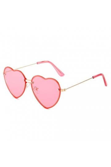 YOJUED Lunettes de soleil en forme de cœur avec cadre en métal - Couleur bonbon - Lunettes de soleil Love Heart - Pour femme 