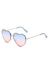 YOJUED Lunettes de soleil en forme de cœur avec cadre en métal - Couleur bonbon - Lunettes de soleil Love Heart - Pour femme 